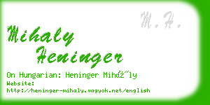 mihaly heninger business card
